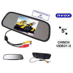 Nvox Monitor samochodowy cofania LCD 5cali cali LED w lusterku wstecznym AV 12V (NW5005M)