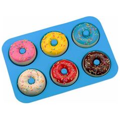 Aptel AG433D FORMA SILIKONOWA DO WYPIEKU PĄCZKÓW DONUTÓW niebieska