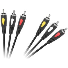 Kabel Cabletech RCA (Cinch) x3 - RCA (Cinch) x3 1.8m czarny (KPO4002-1.8)