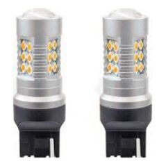 AMiO Żarówki 1156 led canbus 24smd 3030 t20 7440 w21w amber 12v/24v