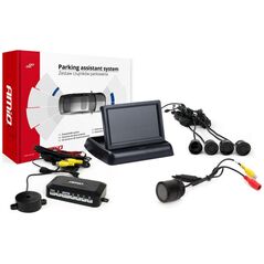 AMiO Zestaw czujników parkowania tft02 4,3" z kamerą hd-301-ir 4 sensory czarne