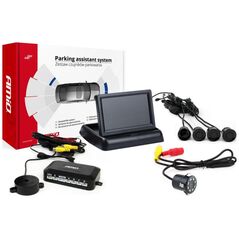 AMiO Zestaw czujników parkowania tft02 4,3" z kamerą hd-308-led 4 sensory czarne