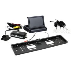 AMiO Zestaw czujników parkowania tft02 4,3" z kamerą hd-402-led 4 sensory białe