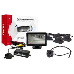 AMiO Zestaw czujników parkowania tft01 4,3" z kamerą hd-310 4 sensory czarne truck