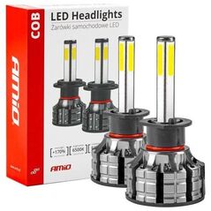 AMiO Żarówki samochodowe led cob 4side amio h1