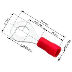 Blow 43-009# Konektor oczk.izol.śruba 3,2 kabel 4,3mm