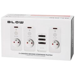 Blow 72-051# Gniazdo sieciowe x3 sterowane pilotem10a