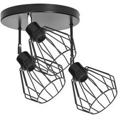 Lampa sufitowa Orno PINO oprawa ścienno-sufitowa, moc max. 3x60W, E27, czarna, podstawa okrągła, wielopoziomowa, ruchome głowice lampy