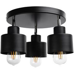 Lampa sufitowa Orno LISA oprawa ścienno-sufitowa, moc max. 3x60W, E27, czarna, podstawa okrągła, jednopoziomowa, ruchome głowice lampy