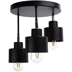 Lampa sufitowa Orno LISA oprawa ścienno-sufitowa, moc max. 3x60W, E27, czarna, podstawa okrągła, wielopoziomowa, ruchome głowice lampy