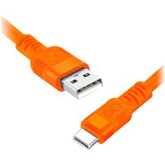 Kabel USB Orno USB-A - USB-C 0.9 m Pomarańczowy (CABEXCWHPUSBC0.9NMIX)