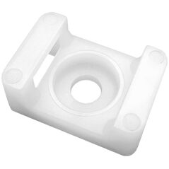 Organizer Orno Uchwyt opaski kablowej, siodełkowy, przykręcany, 22x16 mm, otwór montażowy 6,8mm, biały, 100 sztuk