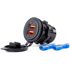 AMiO Wodoodporna ładowarka z gniazdami 2x usb 12v 24v mod-05 amio-02855