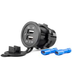 AMiO Wodoodporna ładowarka z gniazdami 2x usb 12v 24v mod-03 amio-02853