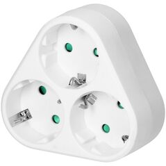 Orno Rozgałęźnik trójkątny 3x2P+Z (Schuko), biały