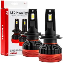 AMiO Żarówki samochodowe led seria x3 h7 h18 6500k canbus amio-02980