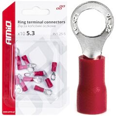 AMiO Konektory końcówki złączki oczkowe 5.3mm 10szt amio-03077