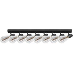 Lampa sufitowa Orno RIO SP 8, oprawa ścienno-sufitowa, E27 max. 8x60W, IP20, czarna