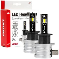 AMiO Żarówki samochodowe led seria h-mini h3 6500k canbus amio-03330