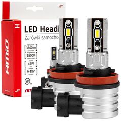 AMiO Żarówki samochodowe led seria h-mini h8 h9 h11 h16 6500k canbus amio-03333