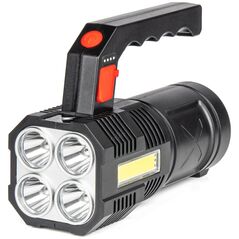 AMiO Latarka akumulatorowa 4led + cob 1200mah amio-03273