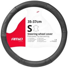 AMiO Pokrowiec skórzany nakładka na kierownicę samochodową s 35-37cm swc-49-s amio-03550