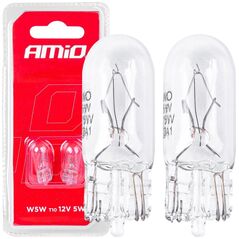 AMiO Żarówki halogenowe t10 w5w w2.1x9.5d 12v 2szt. blister amio-03346