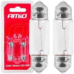 AMiO Żarówki halogenowe c5w rurkowe 36mm 12v 2szt. blister amio-03348