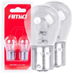 AMiO Żarówki halogenowe p21/5w bay15d 12v 2szt. blister amio-03353