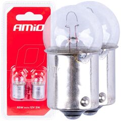 AMiO Żarówki halogenowe r5w ba15s 12v 2szt. blister amio-03349