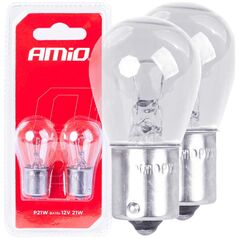AMiO Żarówki halogenowe p21w ba15s 12v 2szt. blister amio-03351