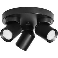 Lampa sufitowa Orno MALTA SP 3, oprawa ścienno-sufitowa, GU10 max. 3x12W, IP20, czarna, okrągła podstawa