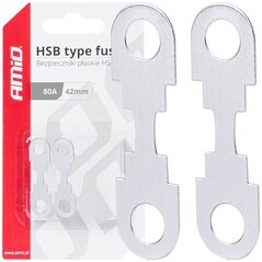 AMiO Bezpieczniki taśmowe płaskie 2 szt. hsb 42mm 80a amio-03501