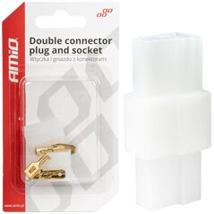 AMiO Wtyczka gniazdo kostka złącze elektryczne 2 pin + konektory amio-03512