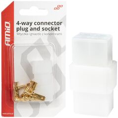 AMiO Wtyczka gniazdo kostka złącze elektryczne 4 pin + konektory amio-03514