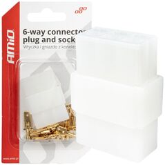 AMiO Wtyczka gniazdo kostka złącze elektryczne 6 pin + konektory amio-03515
