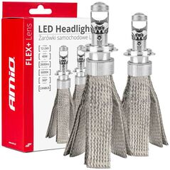 AMiO Żarówki samochodowe led seria flex+ h7 h18 soczewka 12v 24v 6000k canbus amio-03660