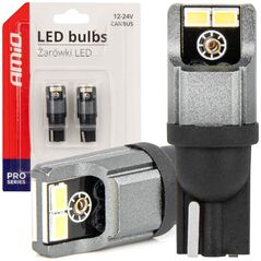 AMiO Żarówki led canbus 3020 4smd t10 w5w w10w 12v 24v amio-03717