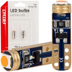 AMiO Żarówki led standard red czerwone w1w t5 12v 3030 1led hp amio-03727