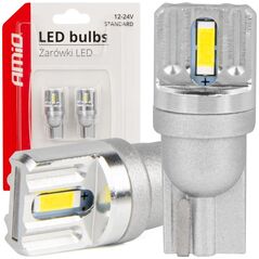 AMiO Żarówki led standard t10 w5w 2x1860 smd white 12v 24v amio-03719