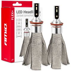 AMiO Żarówki samochodowe led flex+ h8 h9 h11 h16 12v 24v 6000k canbus amio-03663