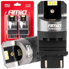 AMiO Żarówki led canbus pro series 3157 p27/7w 4x3030 smd white 12/24v amio-03588