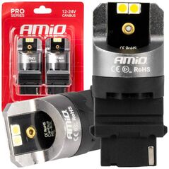 AMiO Żarówki led canbus seria pro p27w 4x3030 smd white 12v 24v amio-03587
