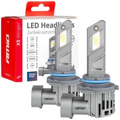 AMiO Żarówki samochodowe led seria x5 winger hb4 6000k canbus amio-03949