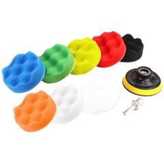 AMiO Zestaw gąbek do polerowania gąbki polerskie 8 el.+ dysk 80 mm + adapter m14 amio-03699