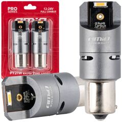 AMiO Żarówki led full canbus py21w 2x1860 smd pomarańczowe 12v 24v amio-03604