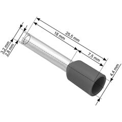 Blow 43-081# Konektor izol.tulejka 4,0/18 szara