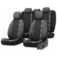 AMiO Komplet pokrowców na fotele samochodowe OTOM HORIZON 1805 ORANGE 3-ZIP
