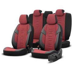 AMiO Komplet pokrowców na fotele samochodowe OTOM THRONE 103 RED 3-ZIP