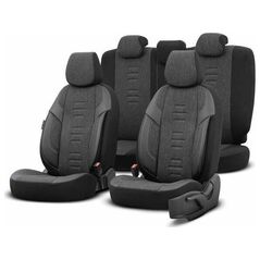 AMiO Komplet pokrowców na fotele samochodowe OTOM THRONE 102 SMOKED 3-ZIP